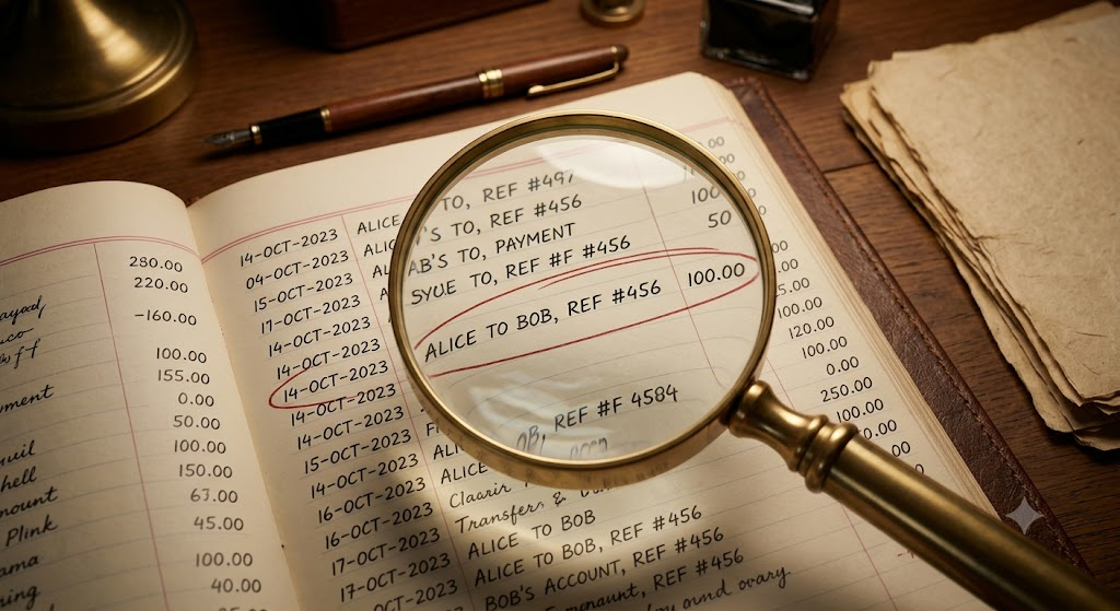 A ledger turns "where did the money go?" into a query